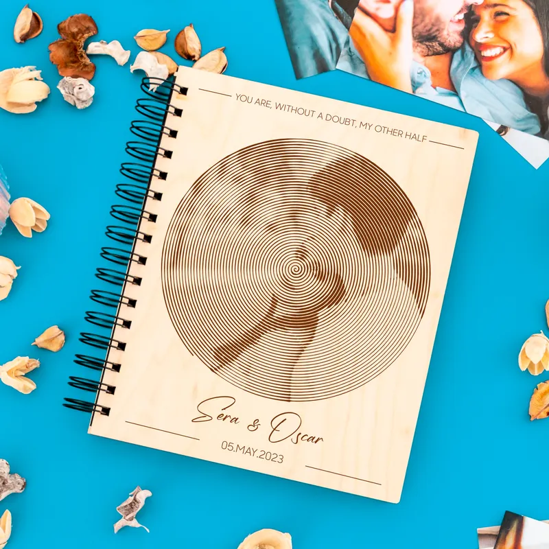 Personalized Spiral Photo Designed Wooden Photo Album