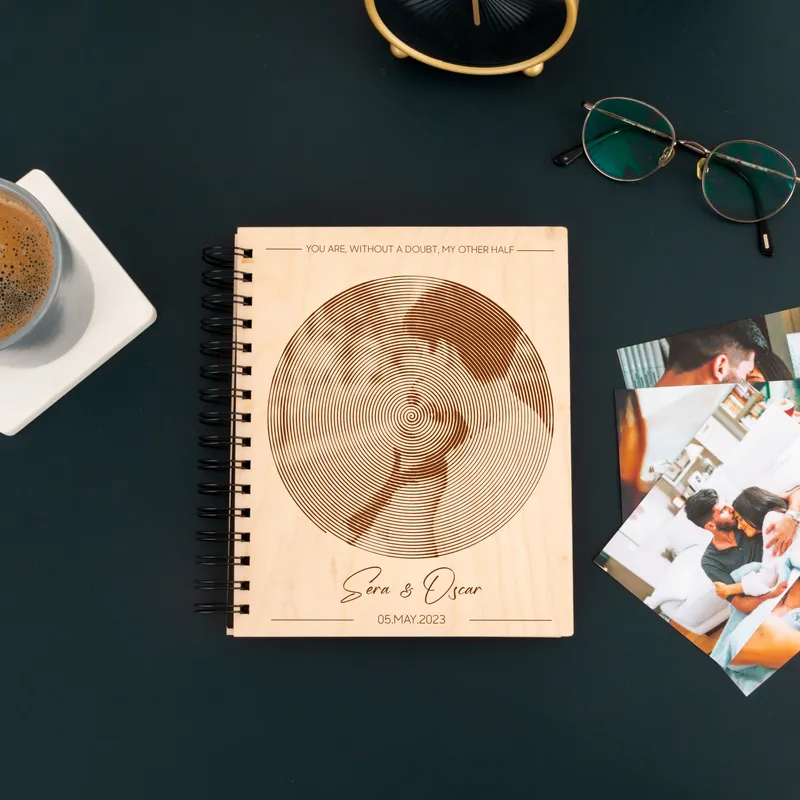 Personalized Spiral Photo Designed Wooden Photo Album