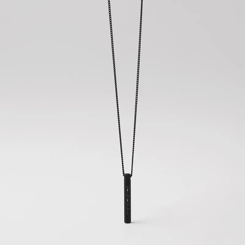 Personalized Stainless Steel Cylindrical Bar Pendant for Men