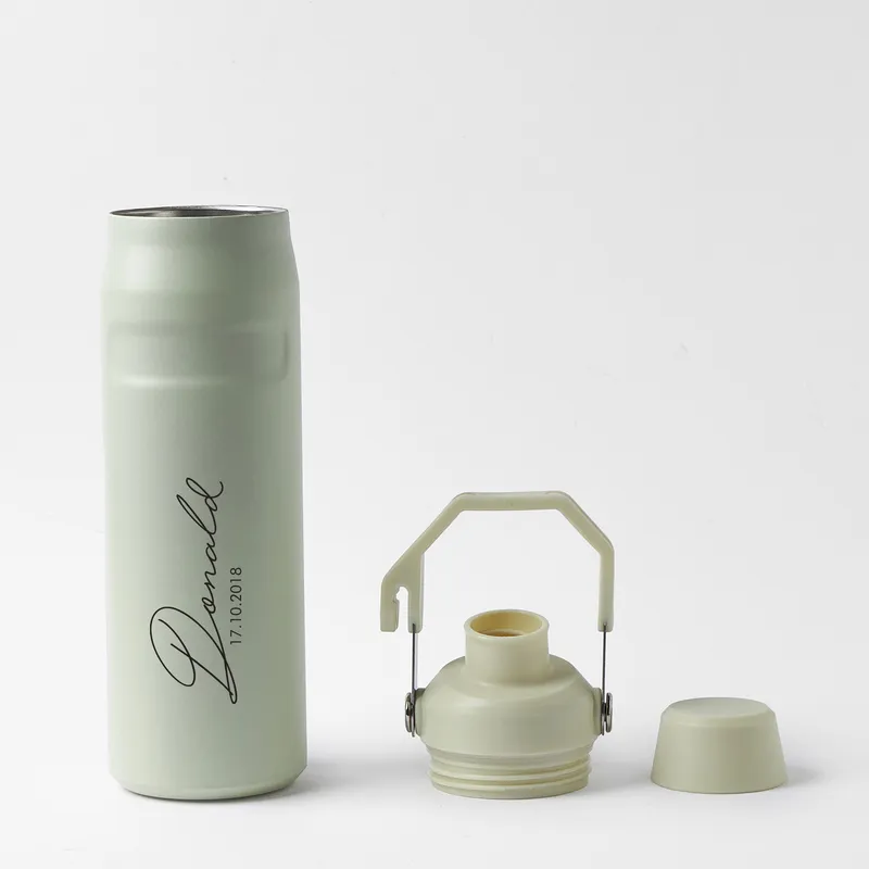 Personalized Stainless Steel Thermos Bottle with Handle