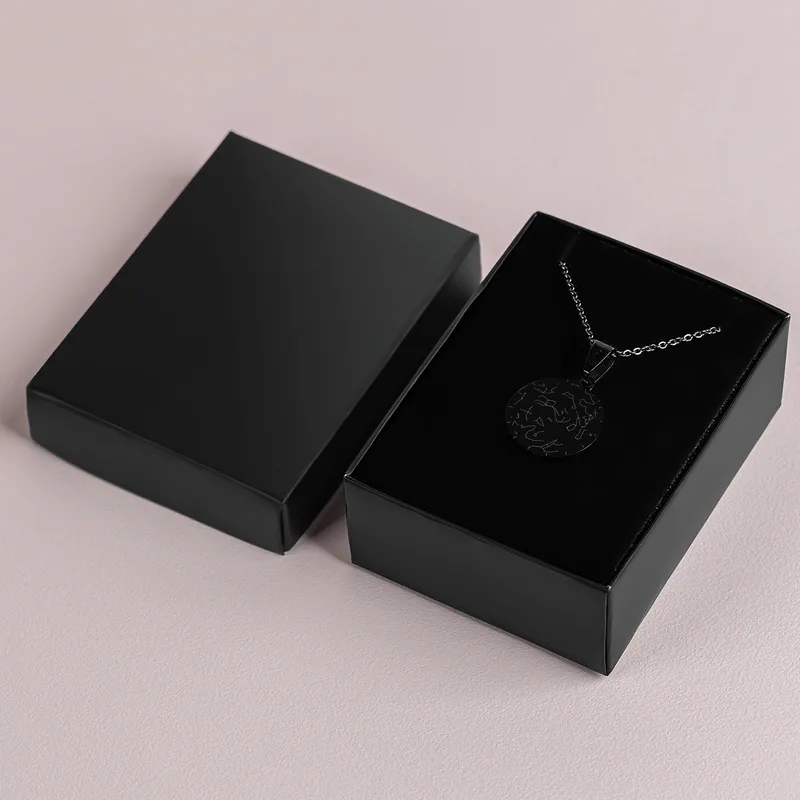 Personalized Star Map Printed Necklace with Date an Name