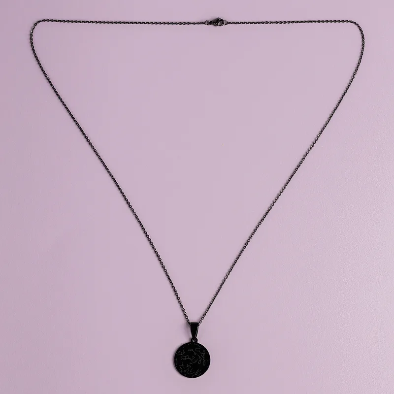 Personalized Star Map Printed Necklace with Date an Name