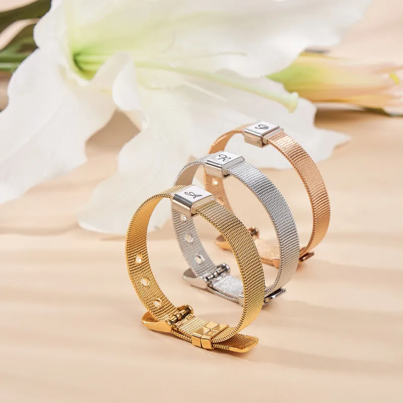 Personalised Engraved Mesh Bracelet for Women