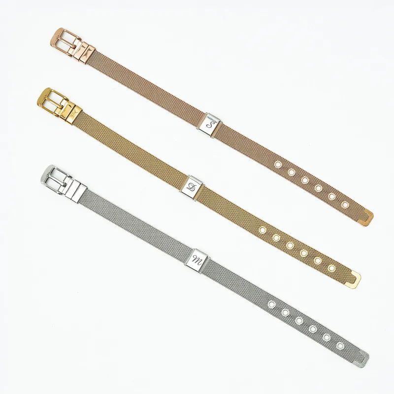 Personalised Engraved Mesh Bracelet for Women