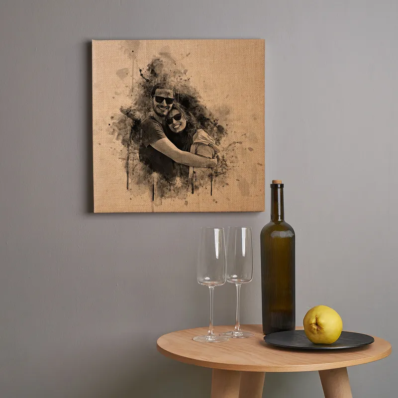 Personalized Straw Painting with Charcoal Effect