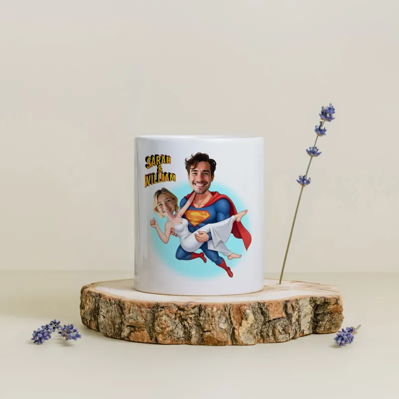 Personalized Superhero Cartoon Design Mug