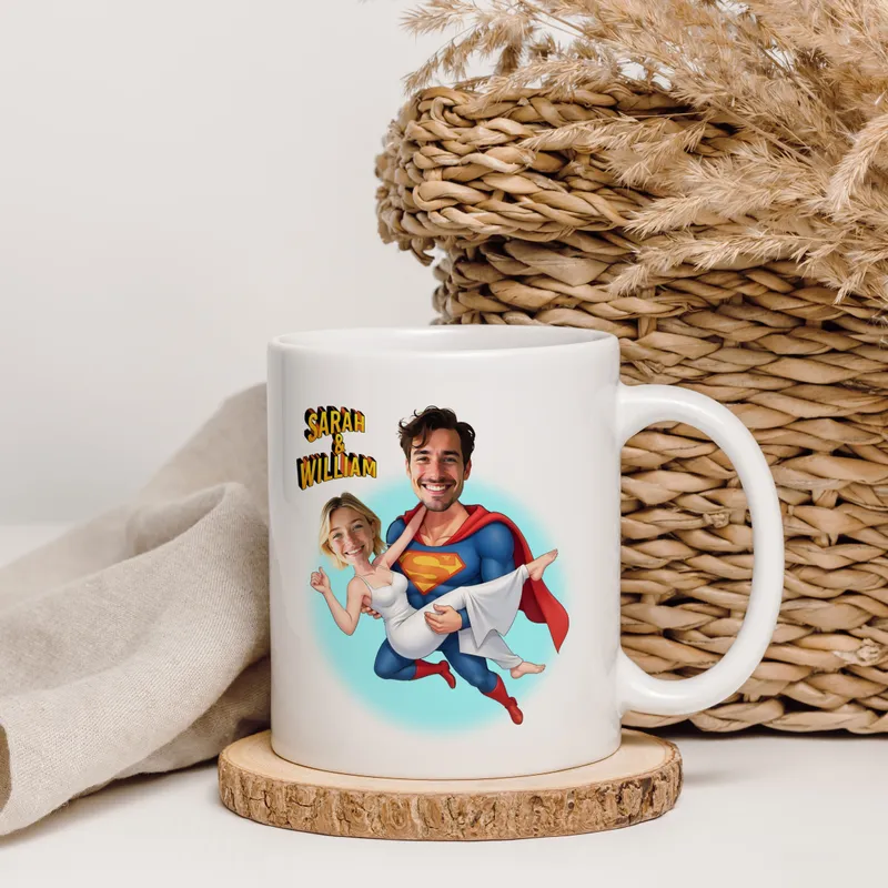 Personalized Superhero Cartoon Design Mug