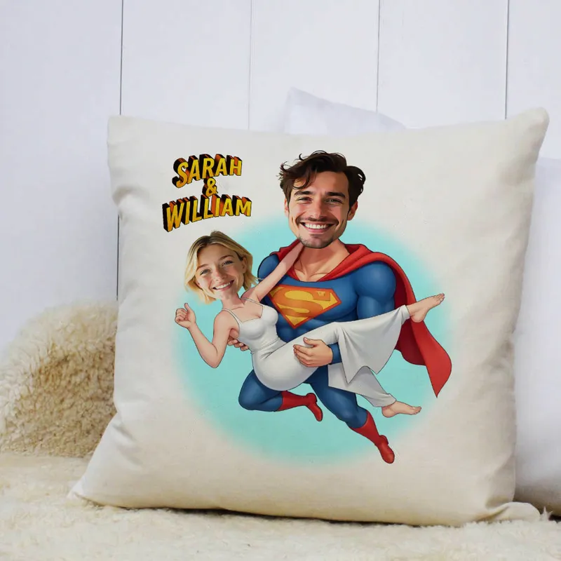 Personalised Superhero Cartoon Design Pillow