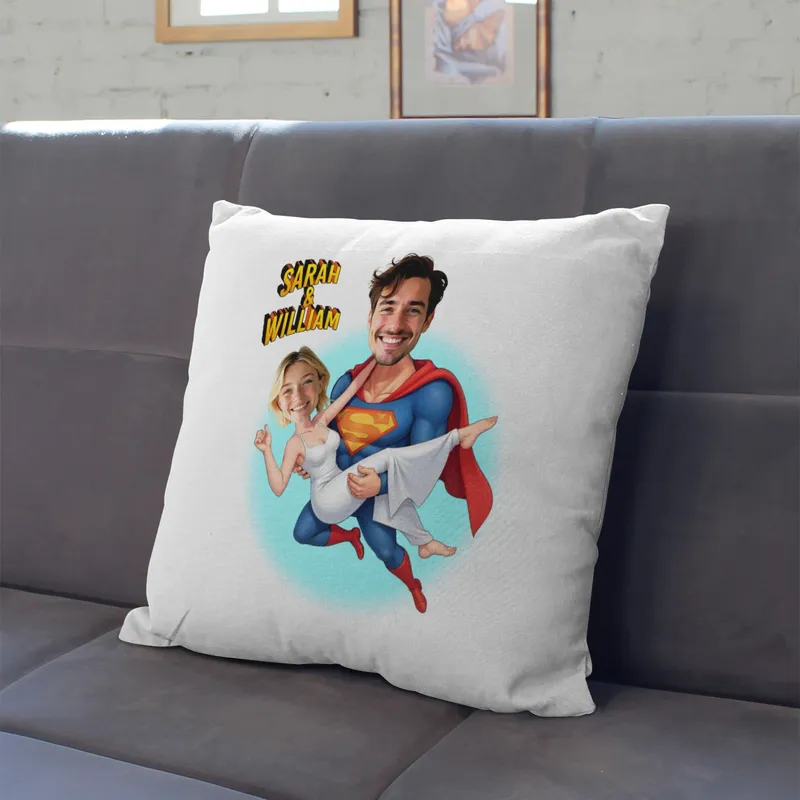 Personalised Superhero Cartoon Design Pillow
