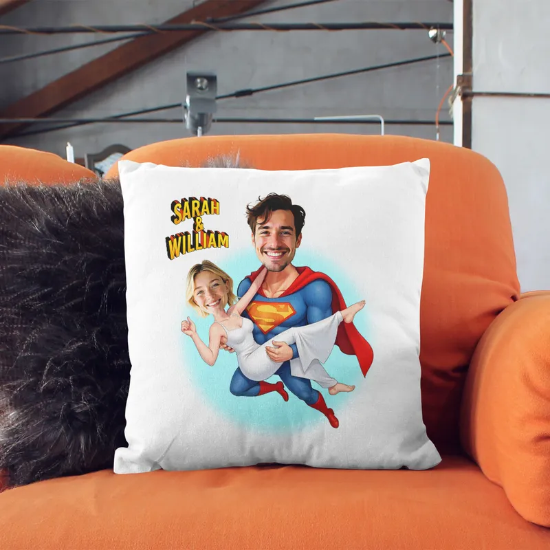 Personalised Superhero Cartoon Design Pillow