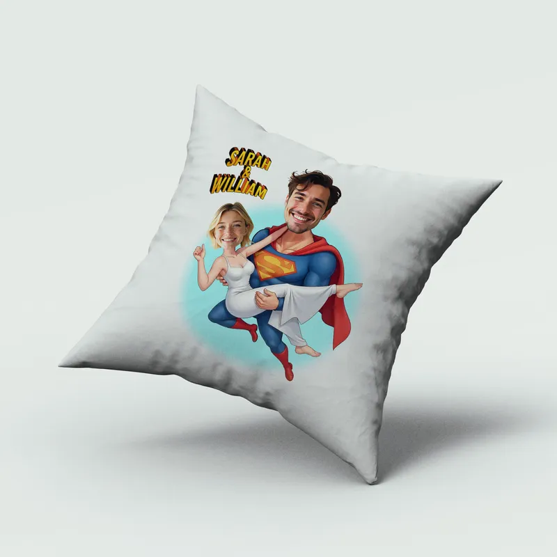 Personalised Superhero Cartoon Design Pillow