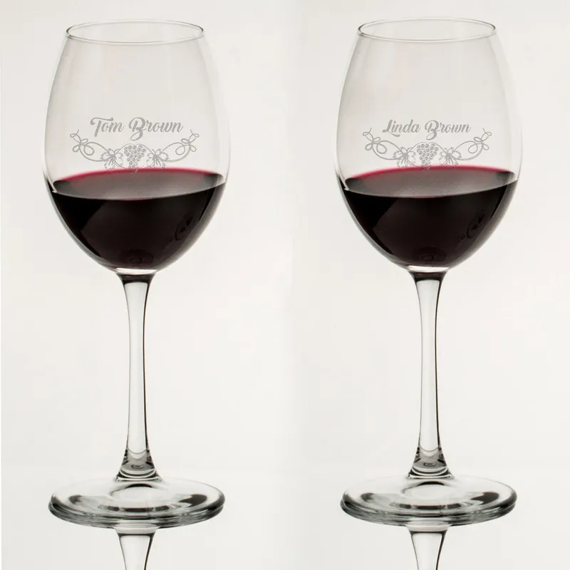Personalized Toscana Wine Glass Set
