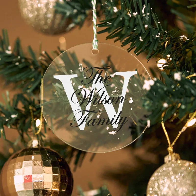Personalized Transparent Acrylic Pine Tree Ornament