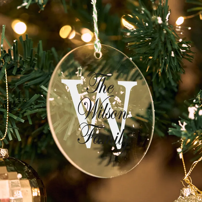 Personalized Transparent Acrylic Pine Tree Ornament