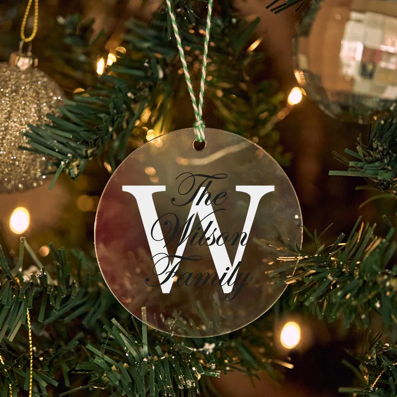 Personalized Transparent Acrylic Pine Tree Ornament