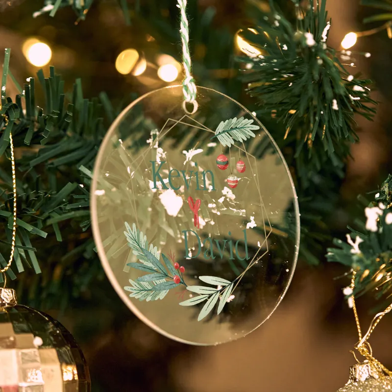 Personalized Transparent Christmas Ornament with Name