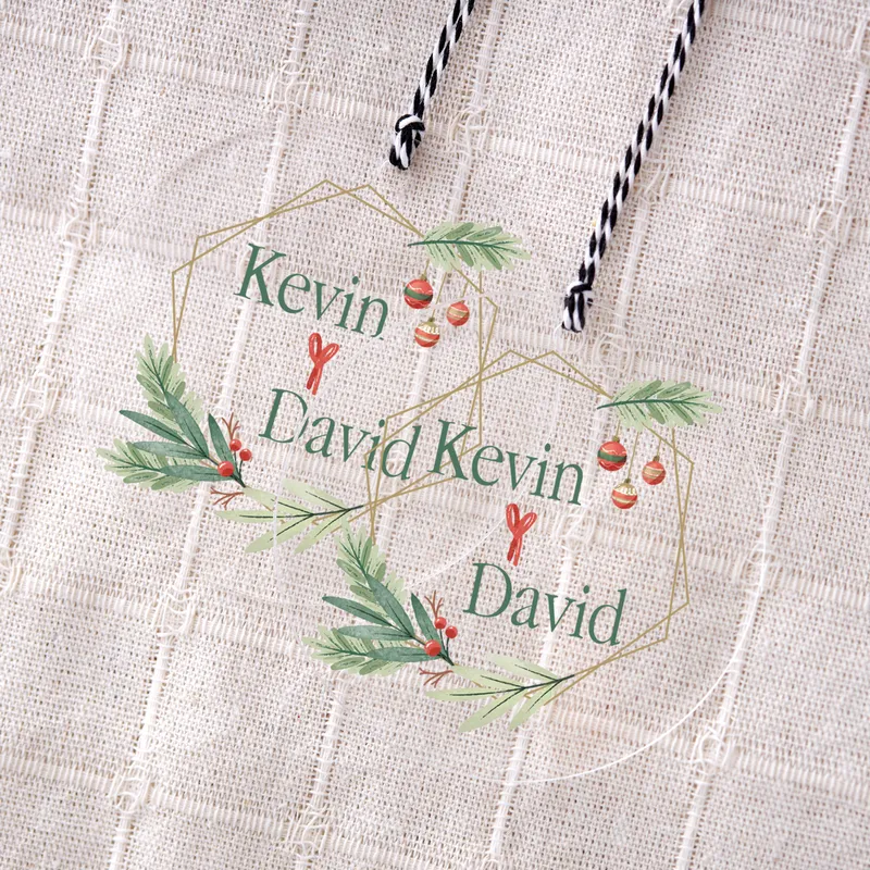Personalized Transparent Christmas Ornament with Name