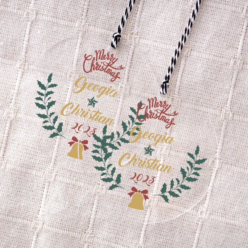 Personalized Transparent Christmas Ornament with Names
