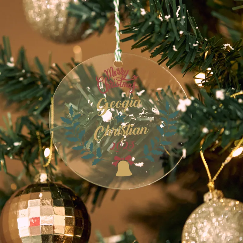 Personalized Transparent Christmas Ornament with Names