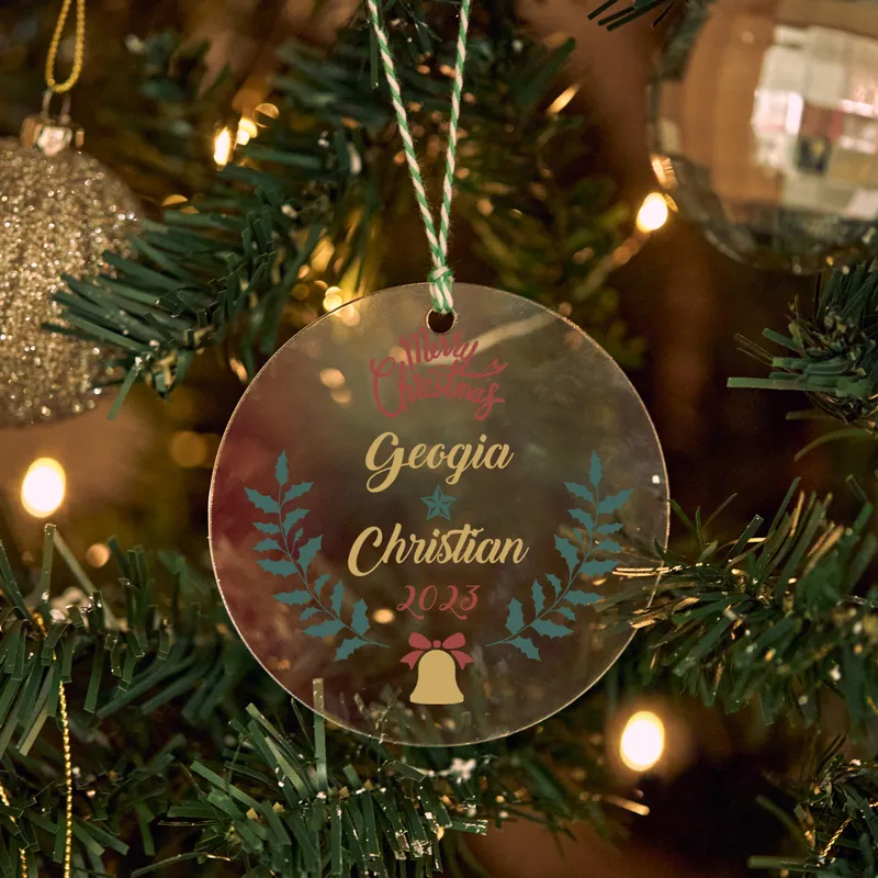 Personalized Transparent Christmas Ornament with Names