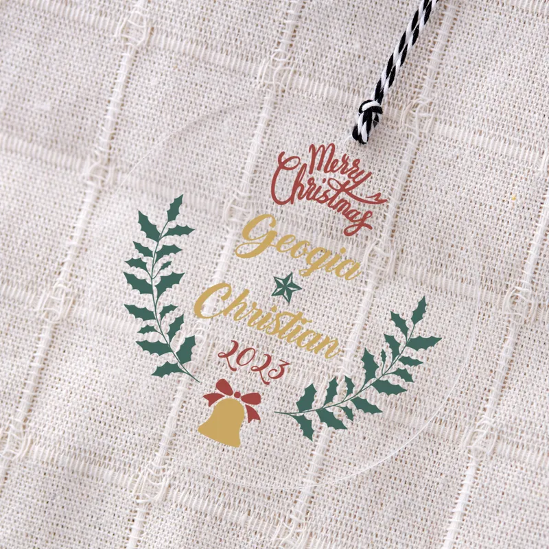 Personalized Transparent Christmas Ornament with Names