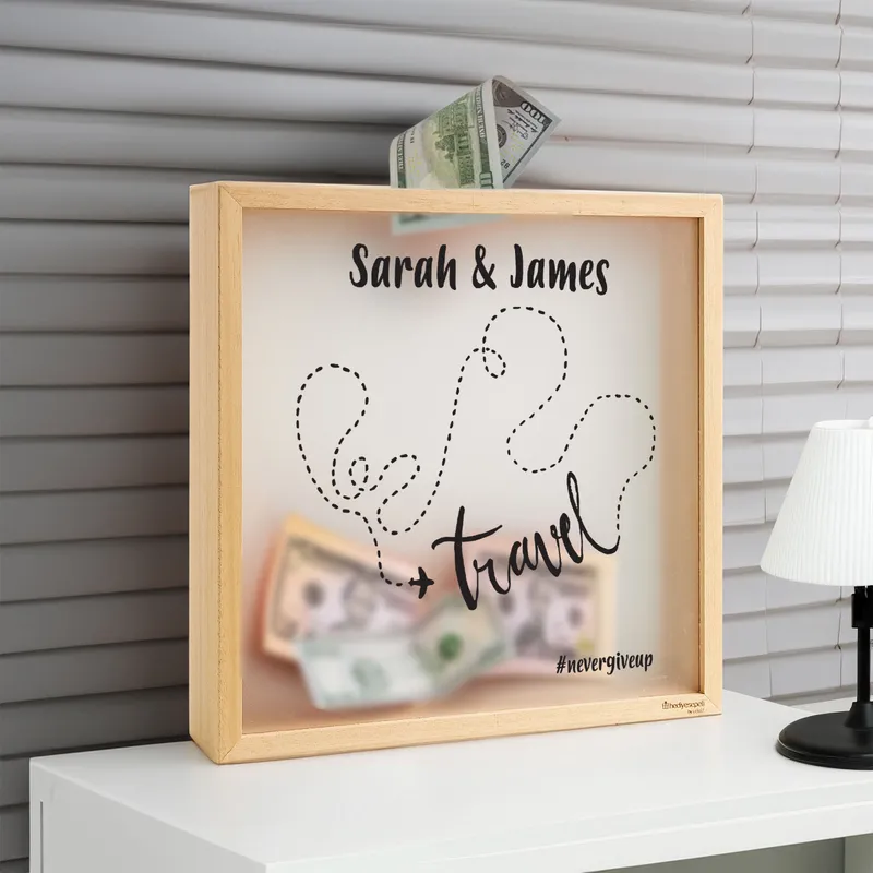 Personalized Travel Fund Box for Couples