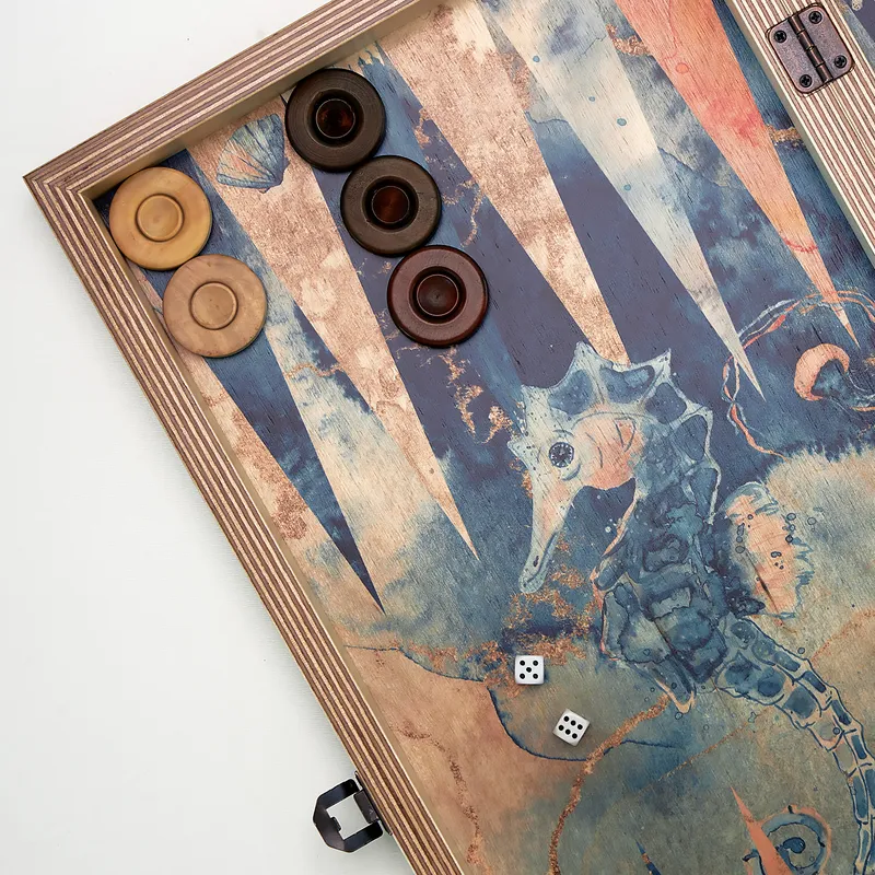 Personalised Underwater World Premium Backgammon Set