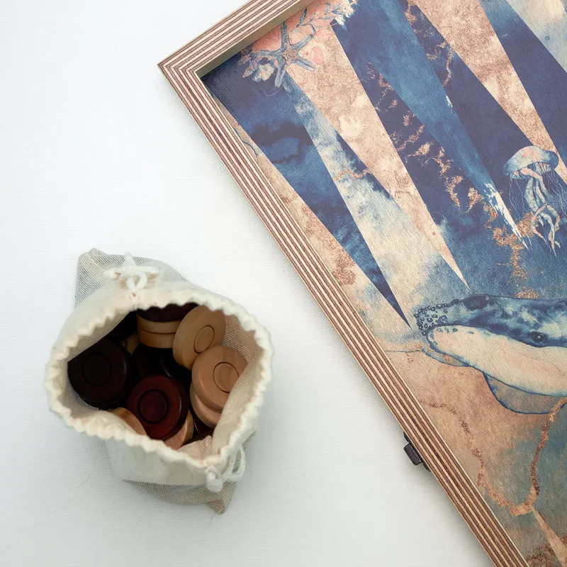 Personalised Underwater World Premium Backgammon Set