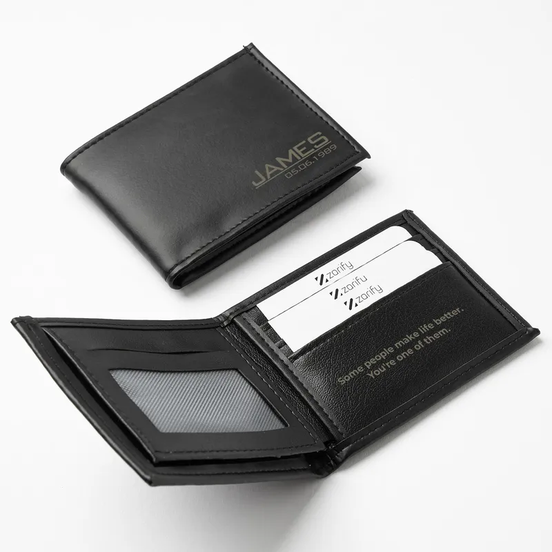 Personalized Vegan Leather Wallet and Card Holder for Him