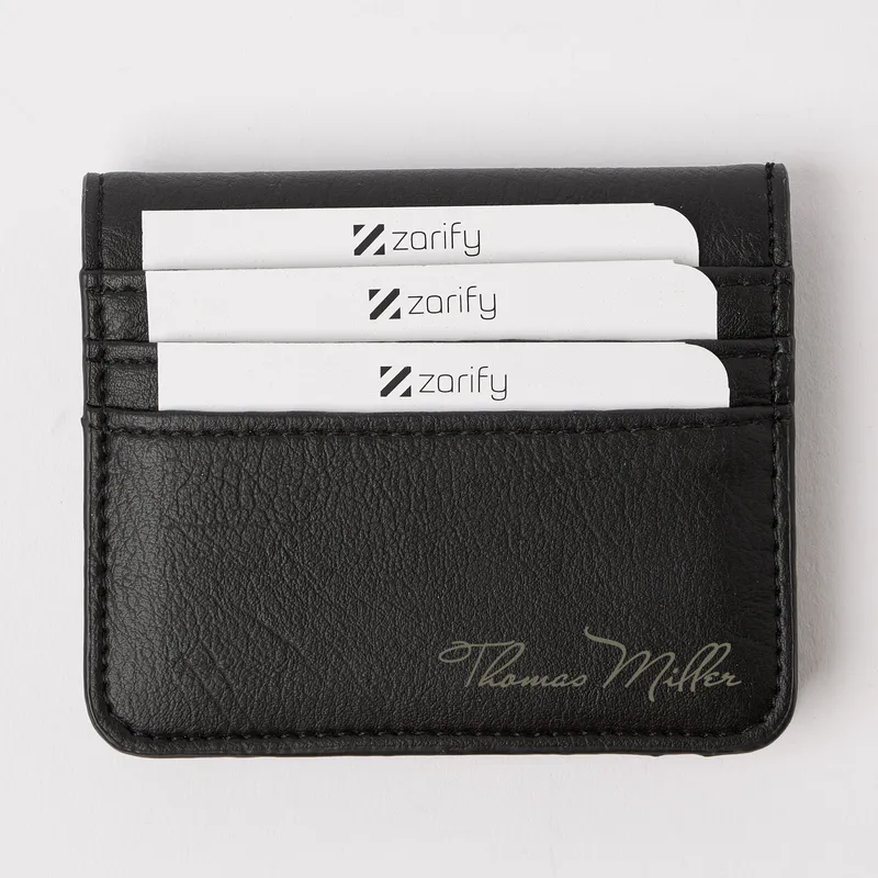 Personalized Vegan Leather Wallet and Card Holder for Him