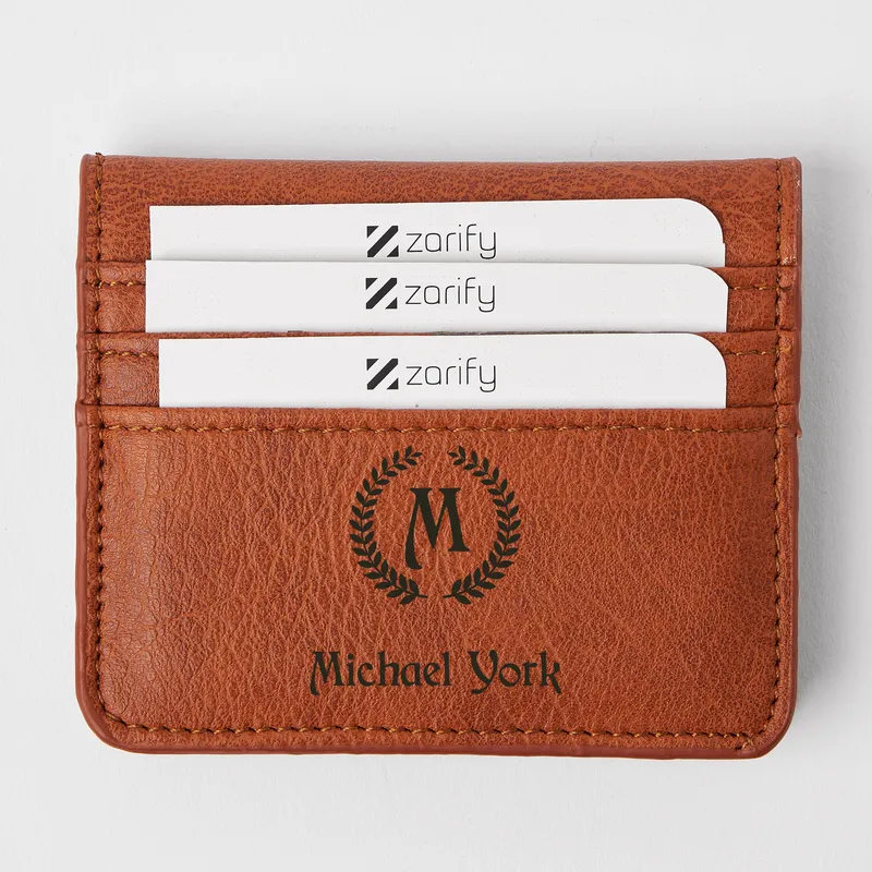 Personalized Vegan Leather Wallet and Card Holder for Him