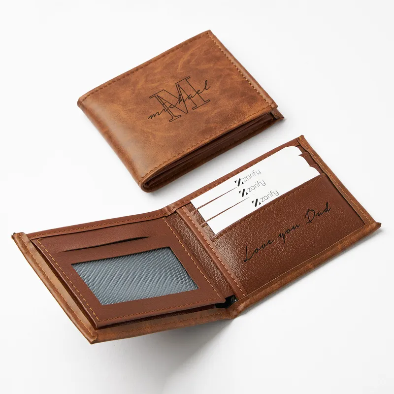 Custom Vegan Leather Wallet Pen Keychain Gift Set