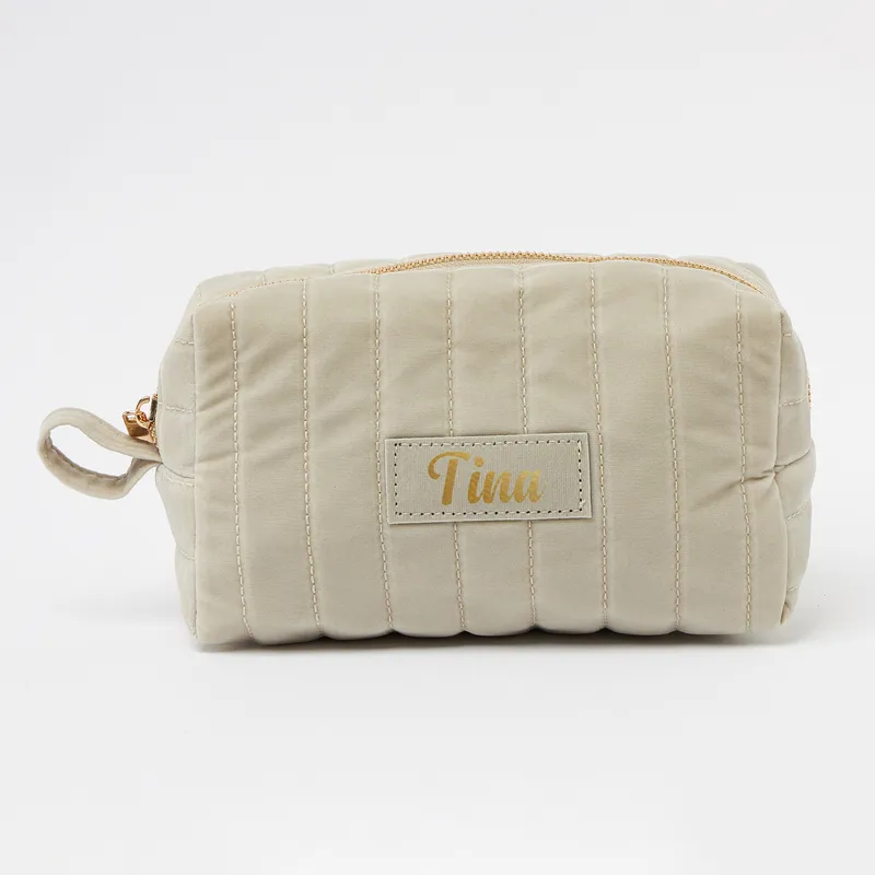 Personalized Velvet Makeup Bag with Name