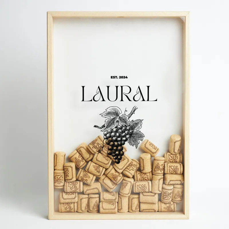 Personalized Vineyard Wine Stopper Display Box for Birthday Gift