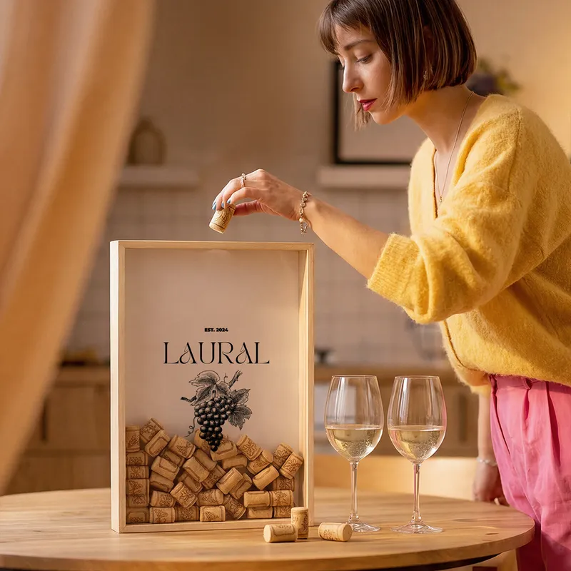 Personalised Vineyard Wine Stopper Display Box Gift