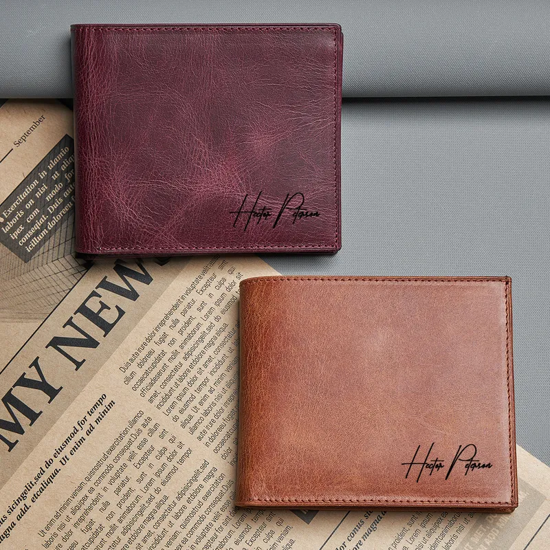 Personalized Vintage Men's Leather Wallet