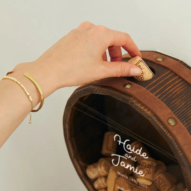 Personalized Vintage Wine Cork Keeper for Your Beloved Wife
