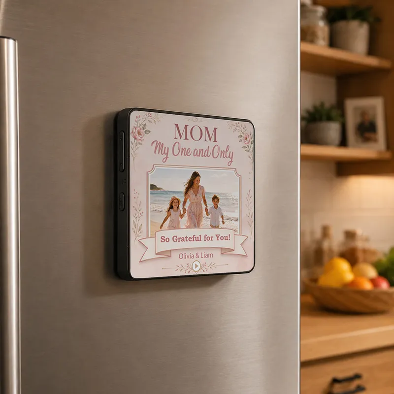 Personalized Voice Recording Photo Magnet Gift for Mom
