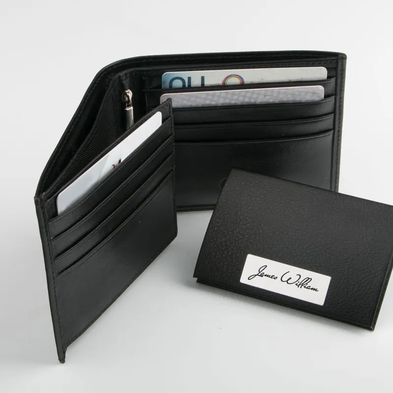 Personalized Wallet and Business Card Holder Gift Set