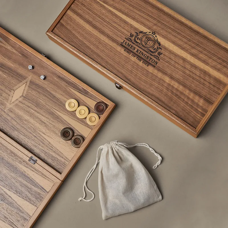 Personalized Walnut Backgammon Set for Men