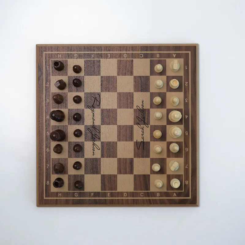 Personalized Walnut Square Chess Board