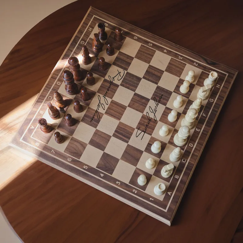 Personalized Walnut Square Chess Board