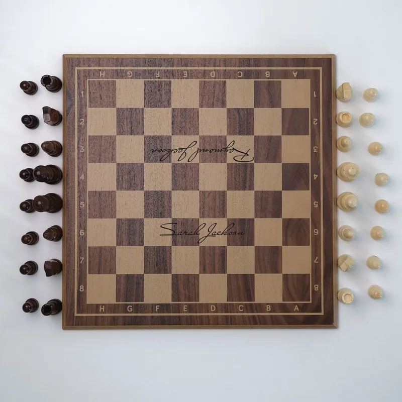 Personalized Walnut Square Chess Board