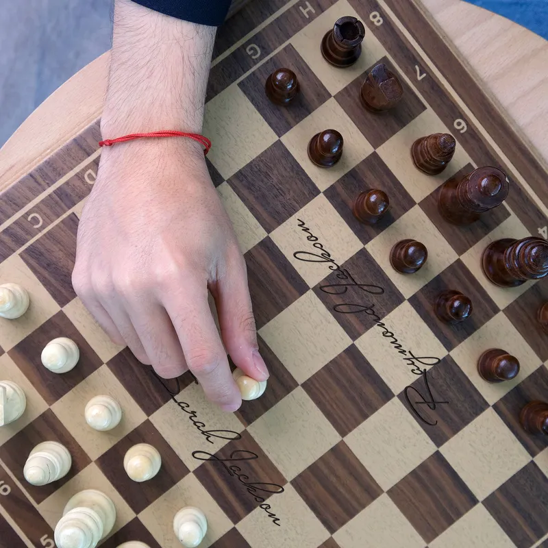 Personalized Walnut Square Chess Board