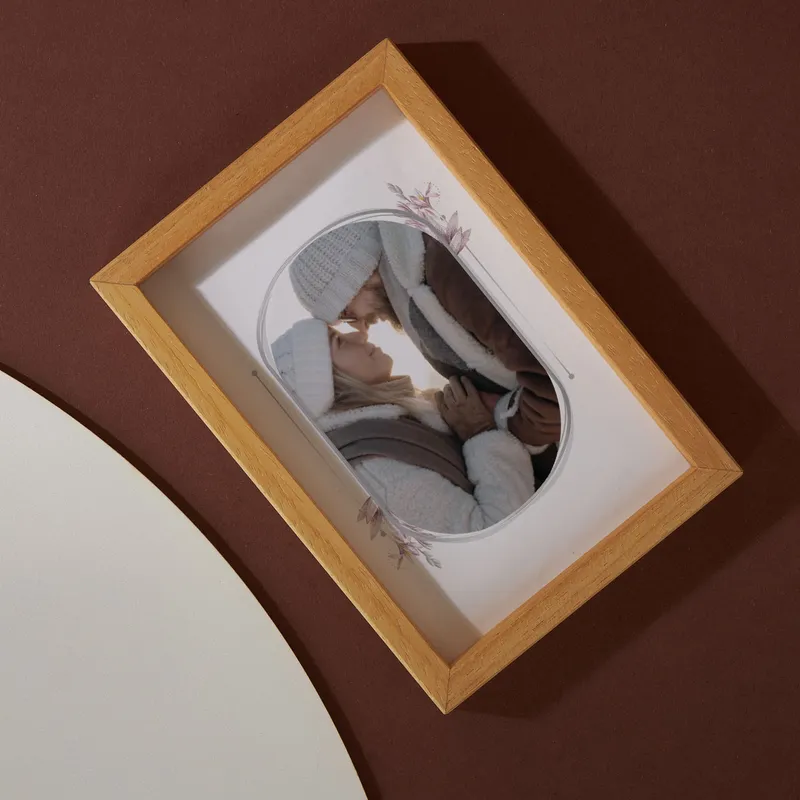 Personalized Watercolor Floral Wooden Photo Frame