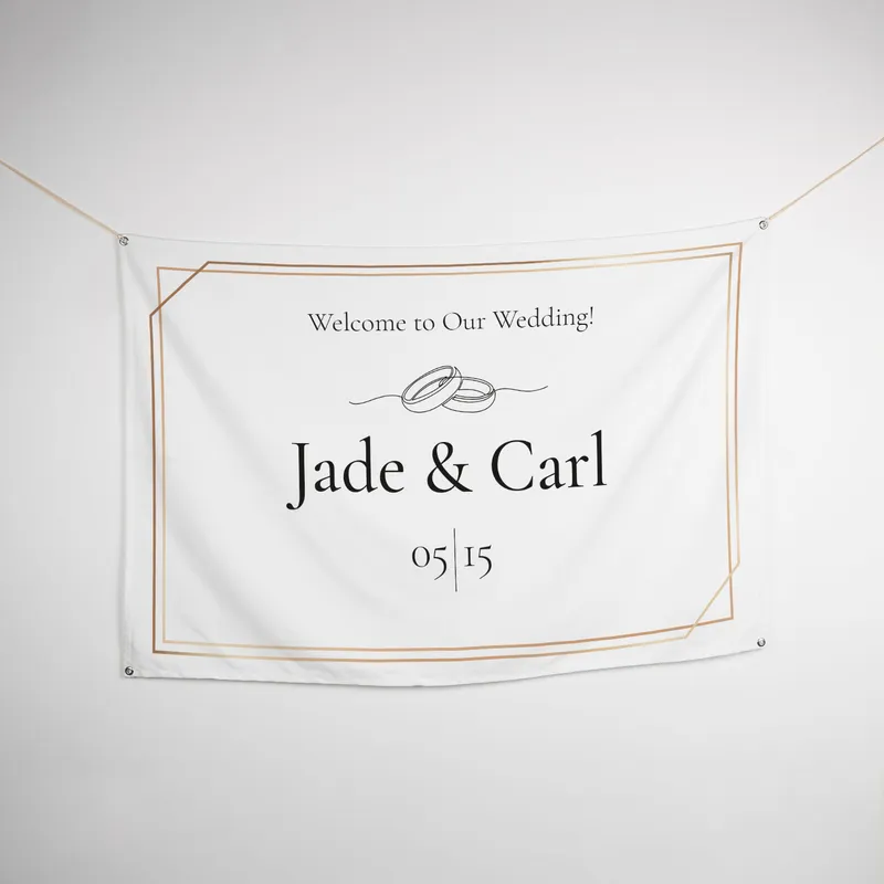 Personalised Wedding and Engagement Welcome Banner 95 x 145 cm