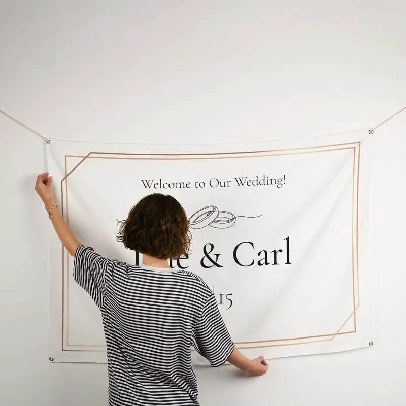 Personalised Wedding and Engagement Welcome Banner 95 x 145 cm