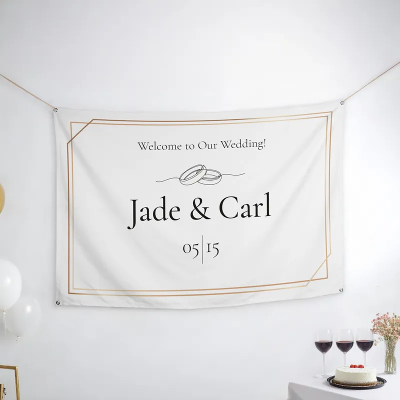 Personalised Wedding and Engagement Welcome Banner 95 x 145 cm