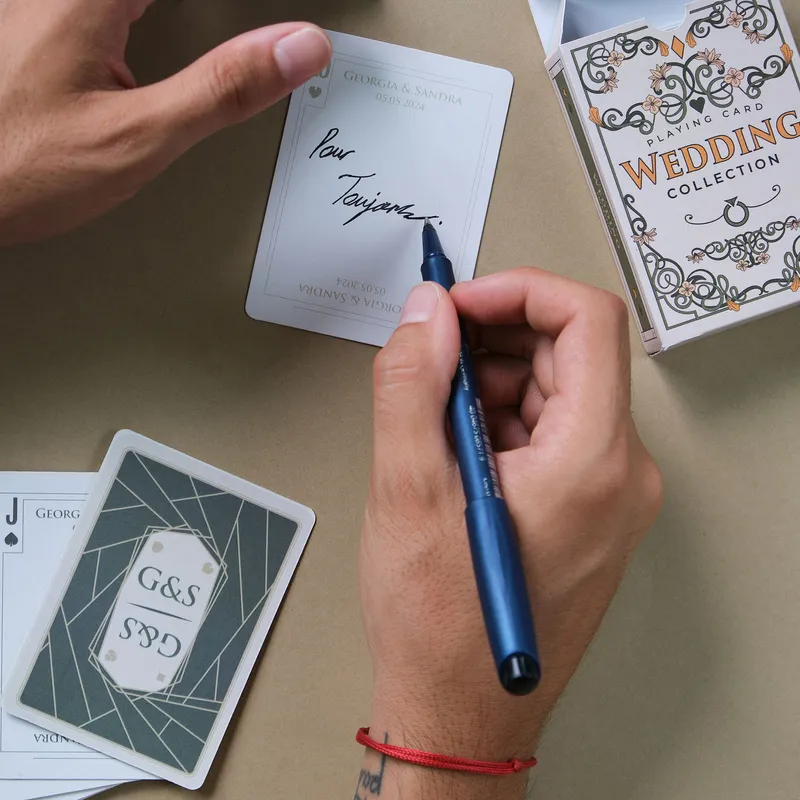 Personalized Wedding Guest Notes Playing Cards