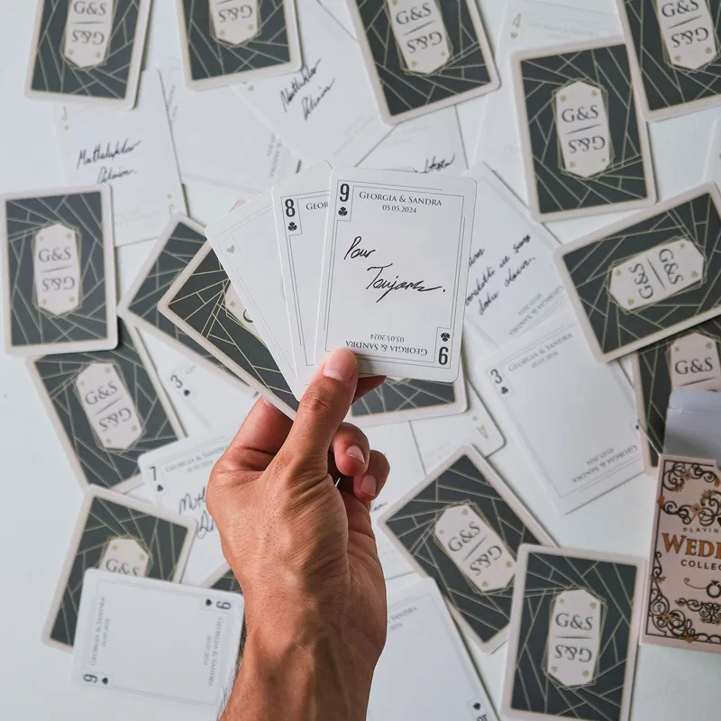 Personalized Wedding Guest Notes Playing Cards